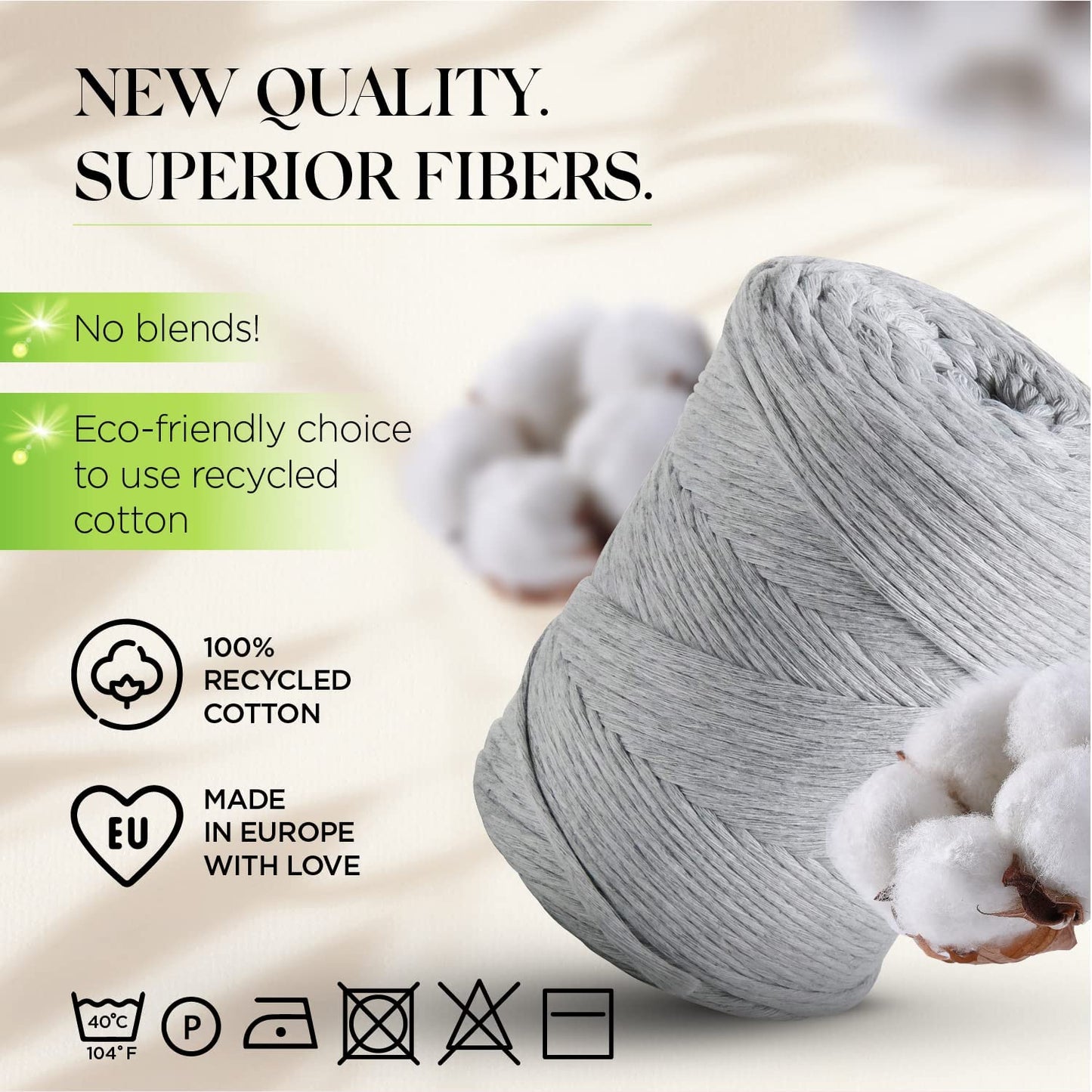 Macramé simple torsadé gris clair 3 mm 200 m