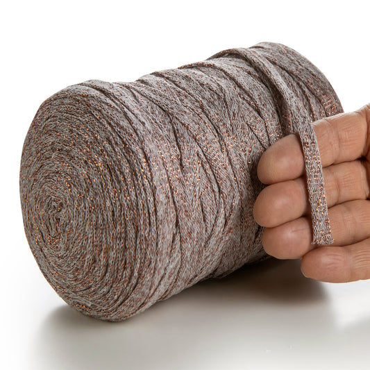 Ruban de coton gris clair Lurex 10 mm 125 m