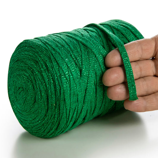 Ruban de coton vert Lurex 10 mm 125 m