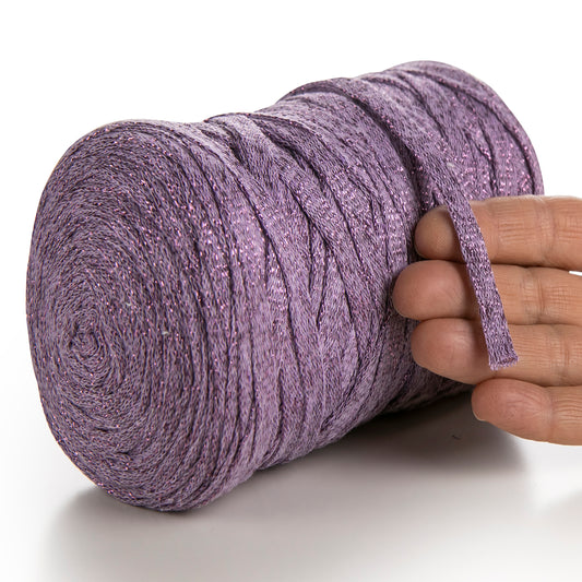 Ruban de coton lavande Lurex 10 mm 125 m