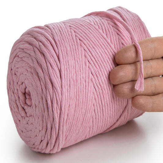 Macramé simple torsadé rose 4 mm 225 m