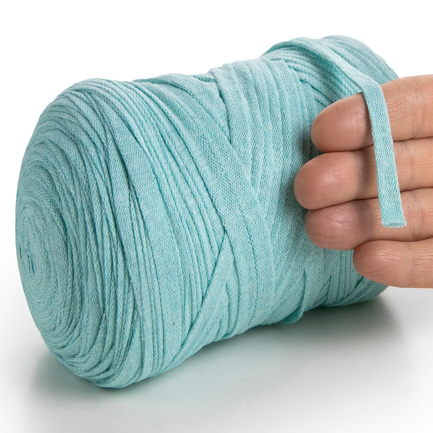 Aquamarines Baumwollband, 10 mm, 150 m