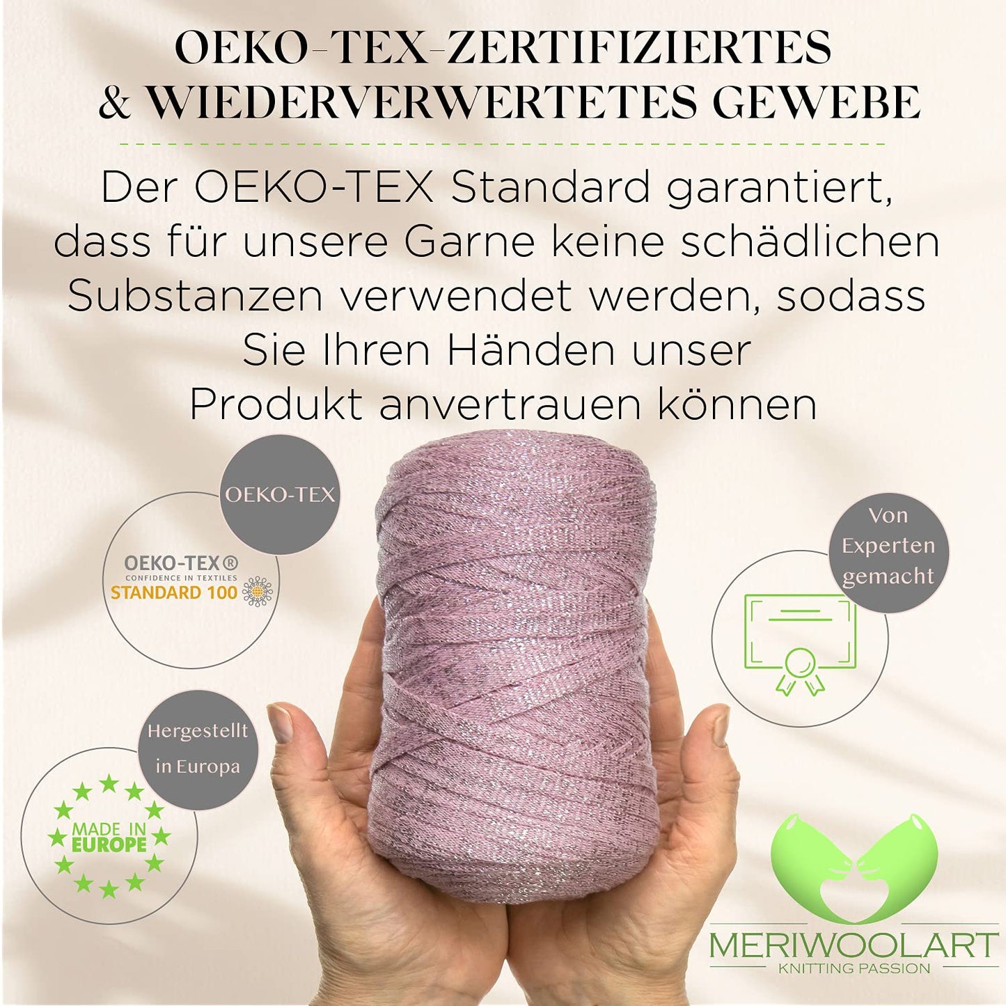 Pink Cotton Ribbon Lurex 10mm 125m