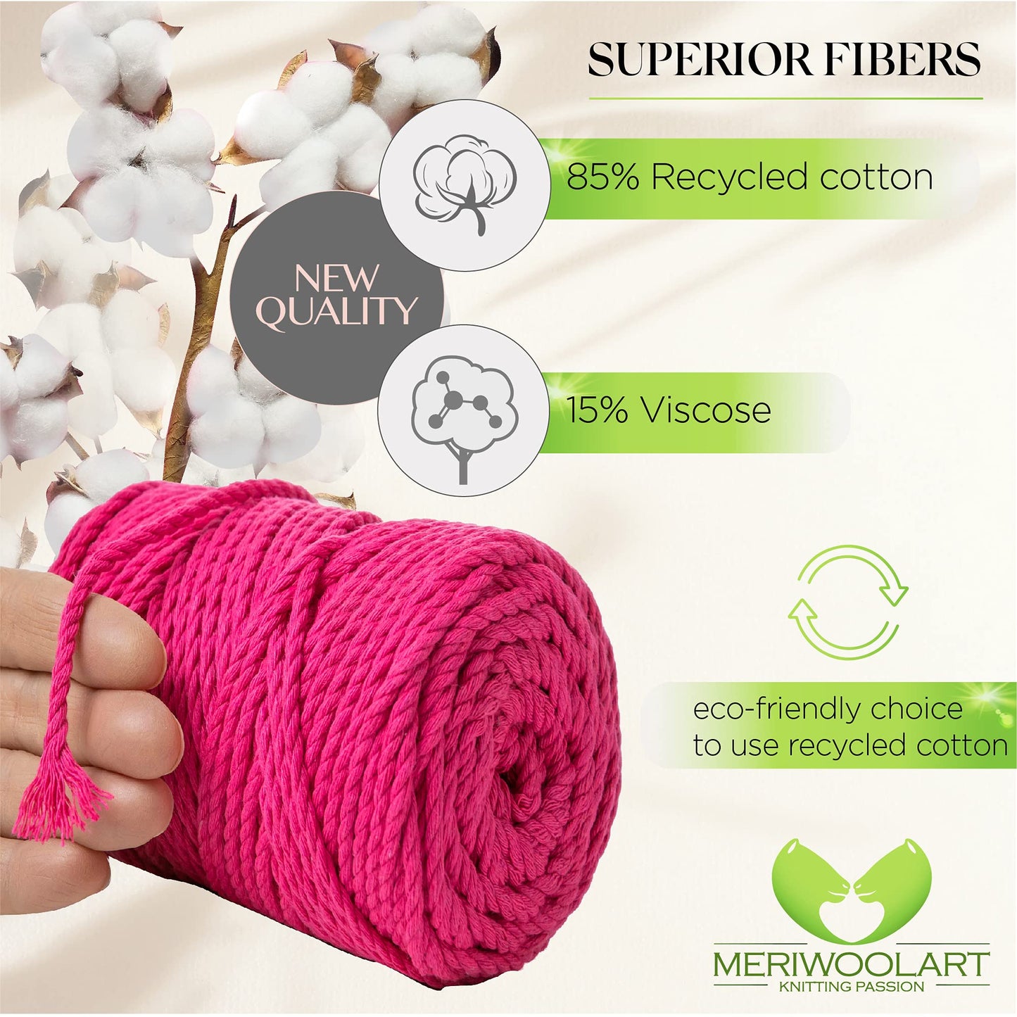 NEON PINK MAKRAMEE-SEIL 4 MM, 75 M