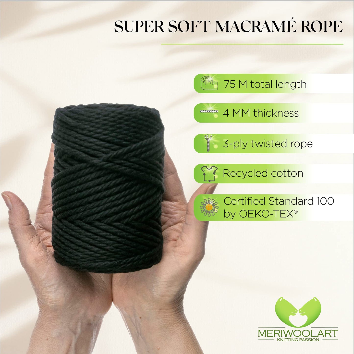 GRAPHIT-MAKRAMÉ-SEIL 4 MM, 75 M