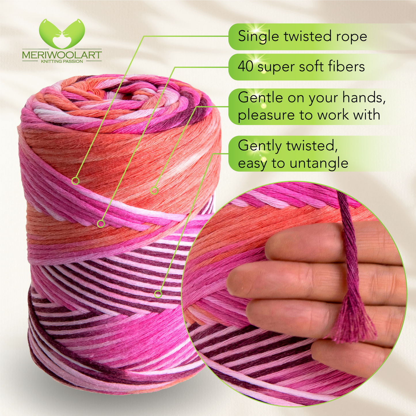 Macramé torsadé simple Unicorn 11 3 mm 200 m