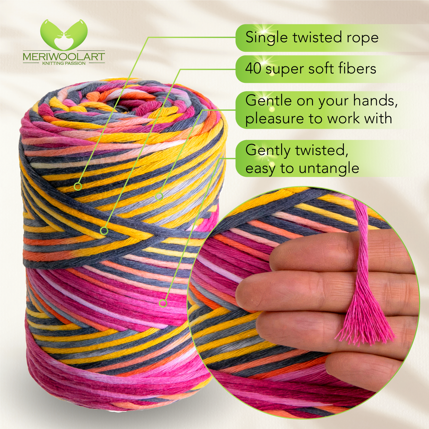 Licorne 13 Macramé simple torsadé 3 mm 200 m