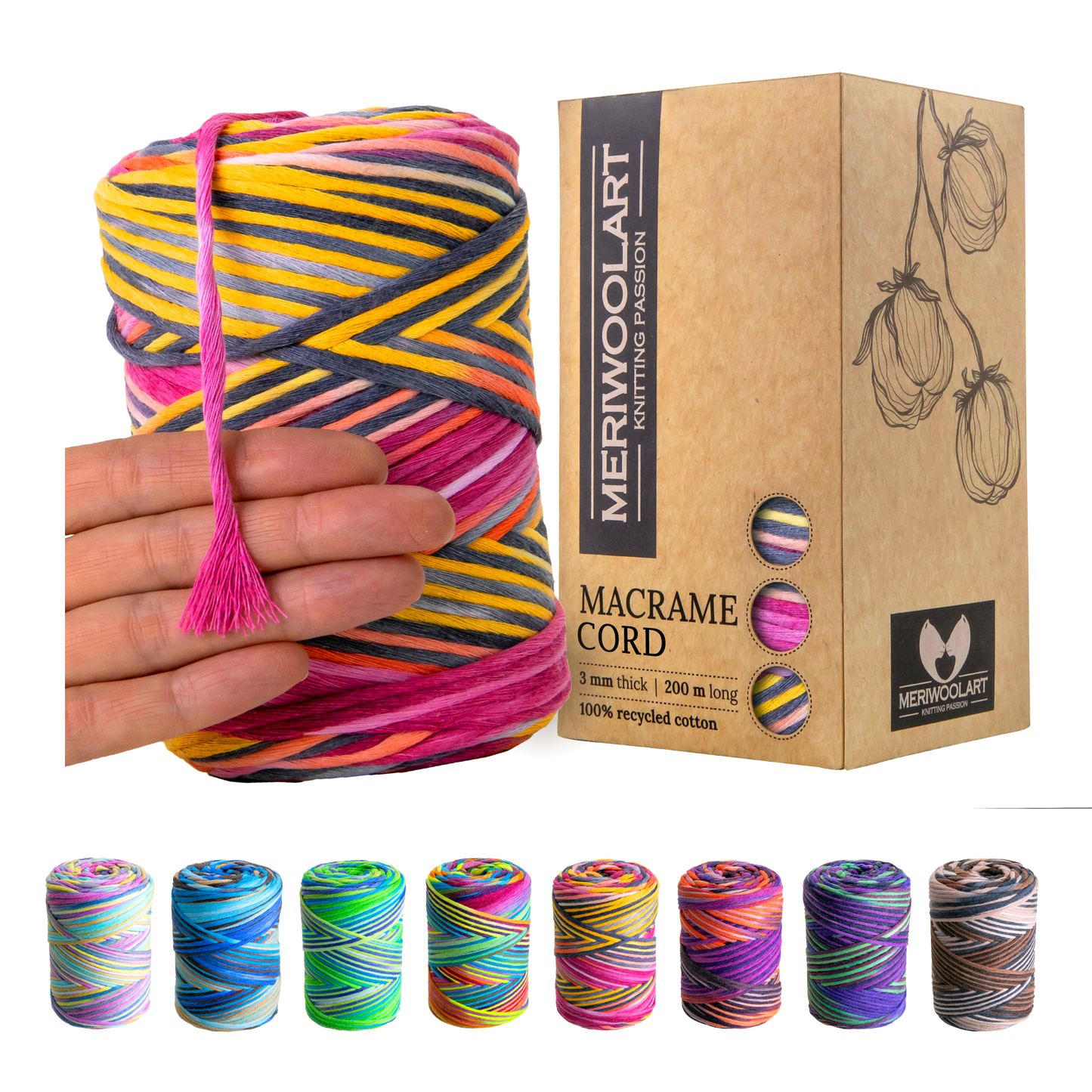 Licorne 13 Macramé simple torsadé 3 mm 200 m
