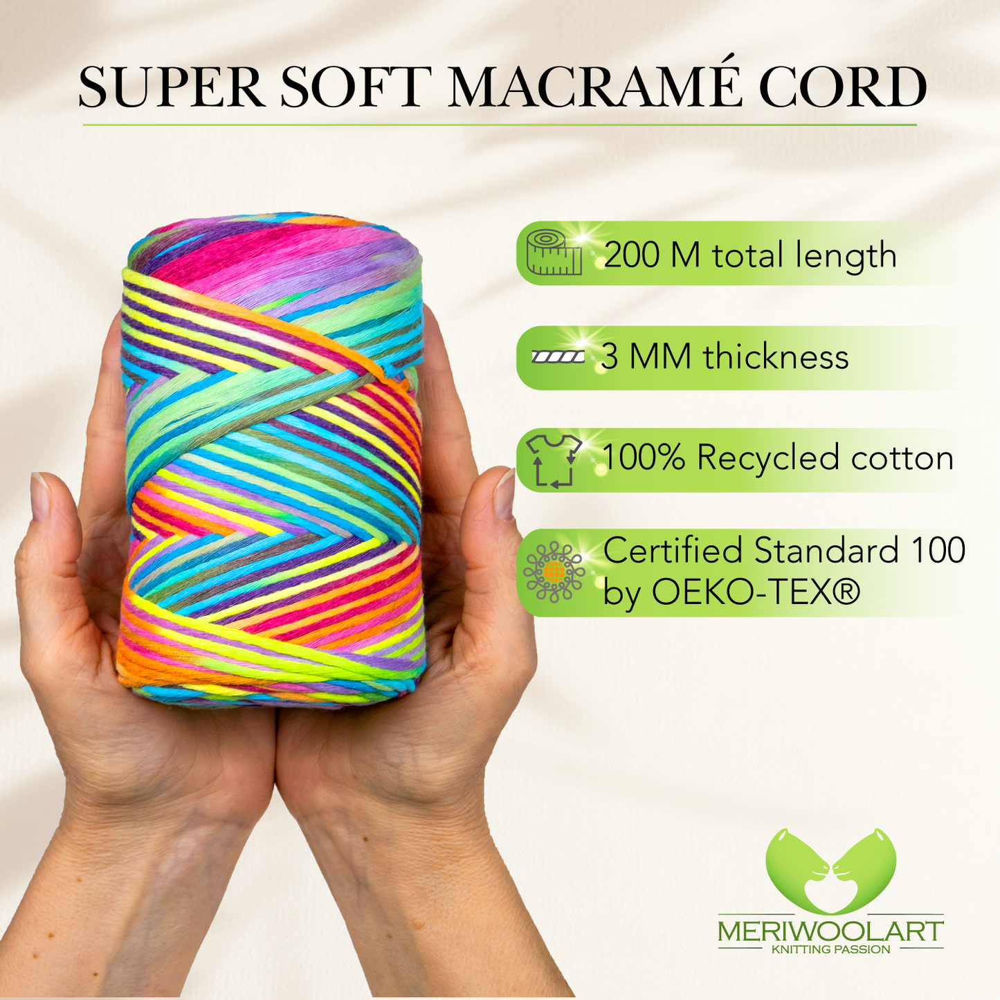 Macramé torsadé simple Unicorn 19 3 mm 200 m