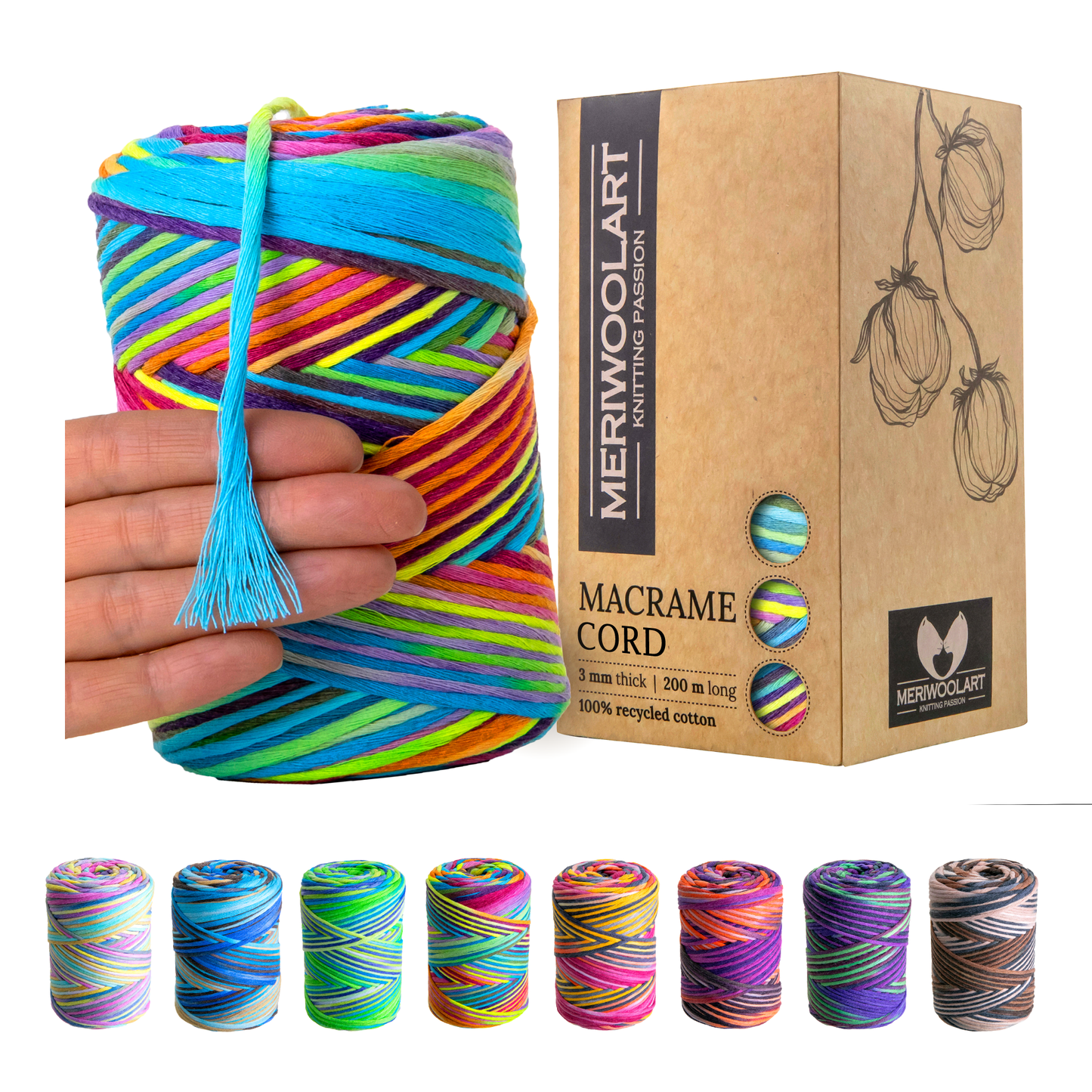 Macramé torsadé simple Unicorn 19 3 mm 200 m