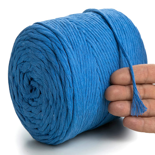 Macramé simple torsadé bleu 4 mm 225 m