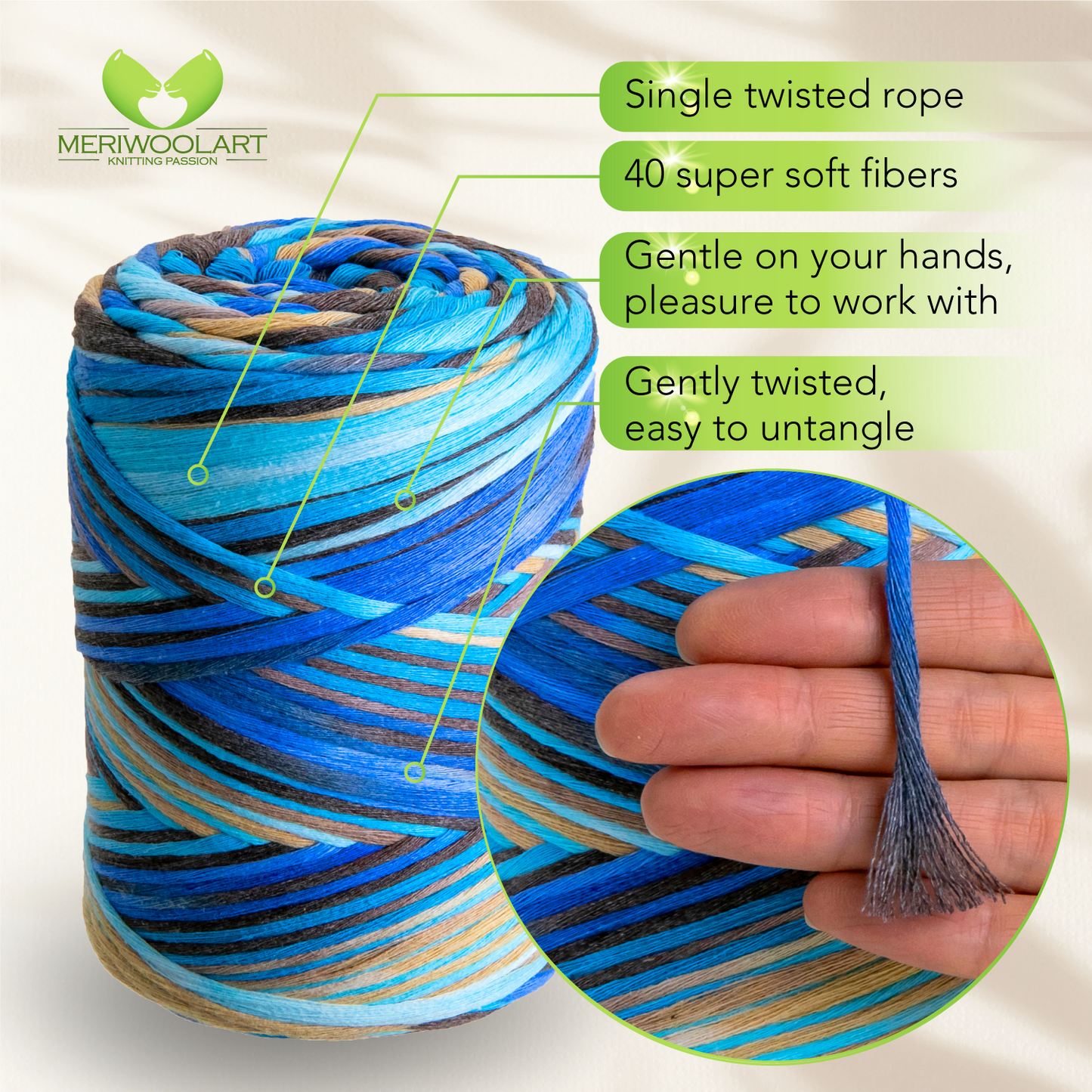 Macramé torsadé simple Unicorn 21 3 mm 200 m