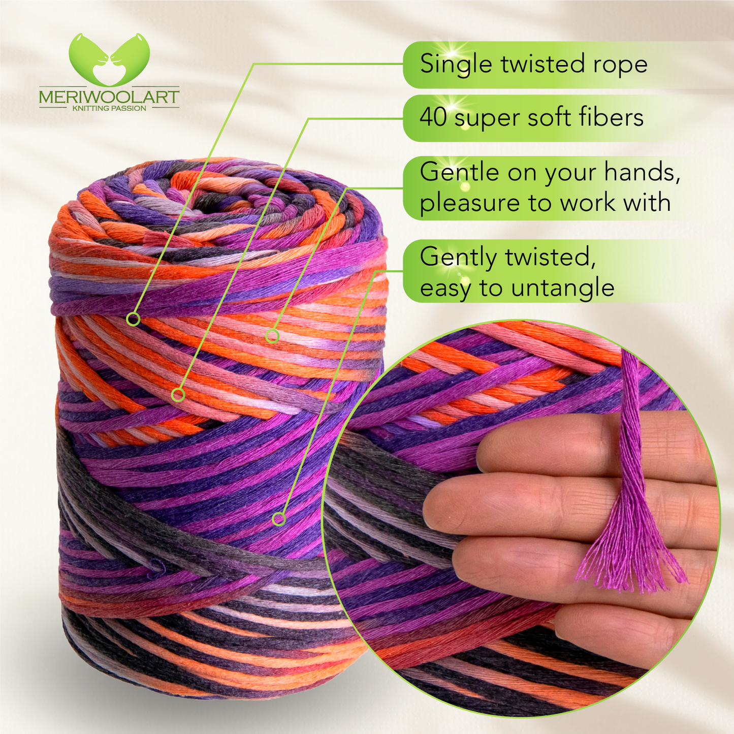 Licorne 22 Macramé simple torsadé 3 mm 200 m