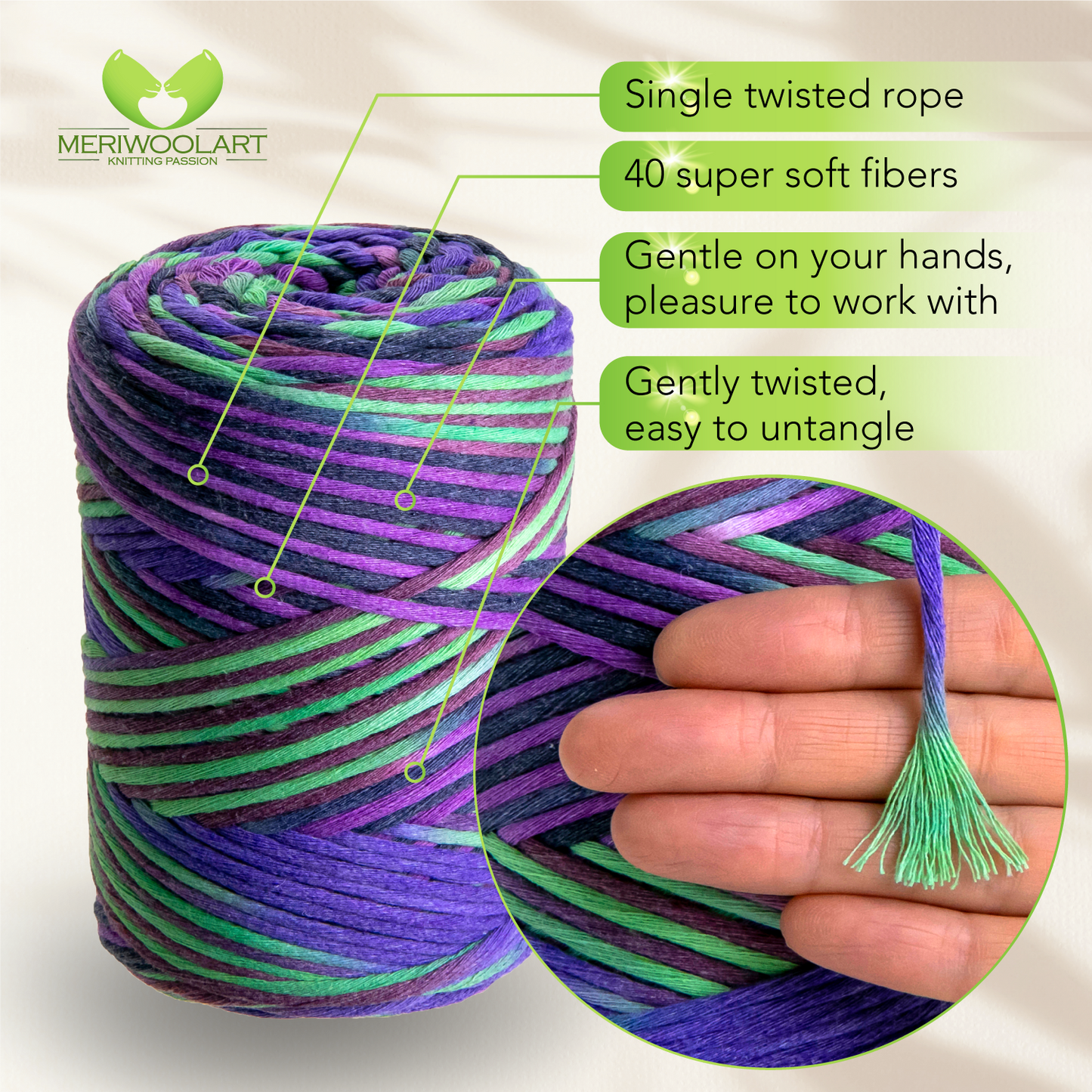 Licorne 26 Macramé simple torsadé 3 mm 200 m