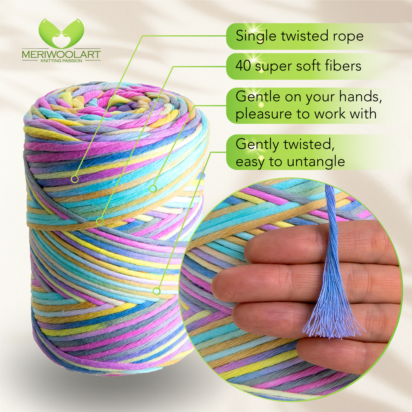 Macramé torsadé simple Unicorn 29 3 mm 200 m