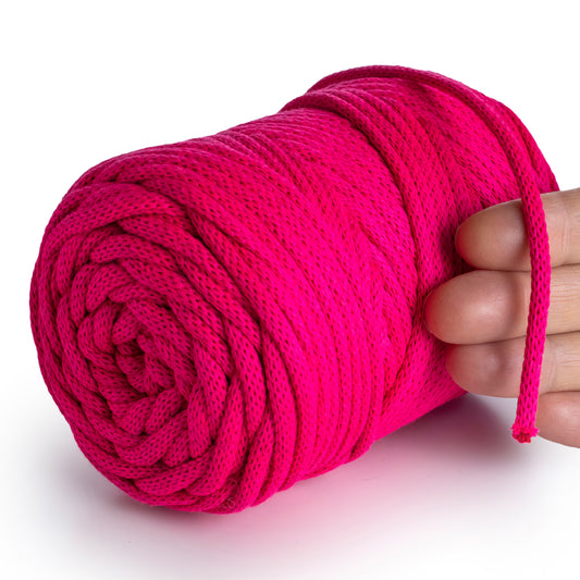 Cordon macramé rose fluo 4 mm 85 m