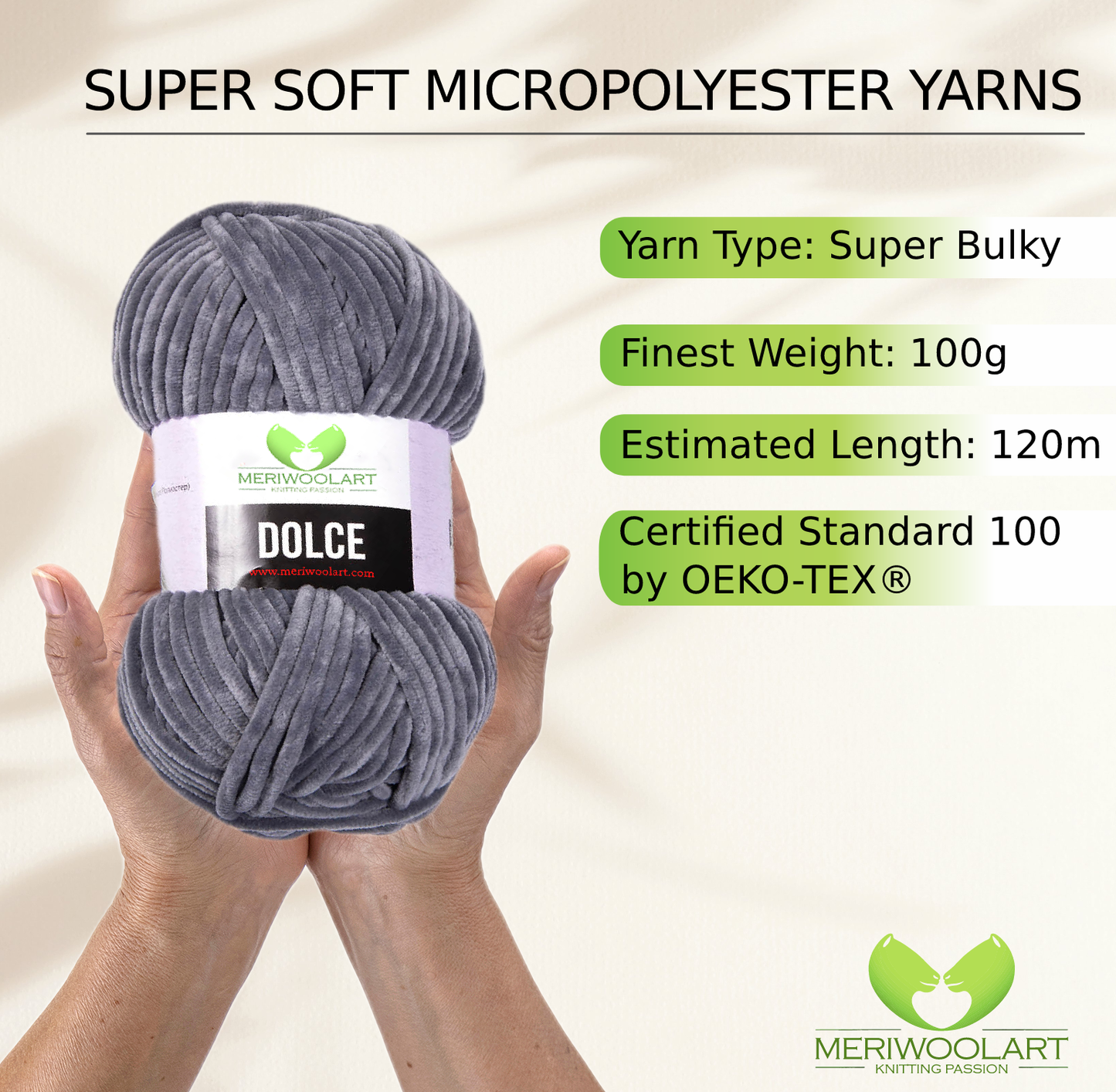 DOLCE MICRO POLYESTER GRIS FONCÉ 100G 120M