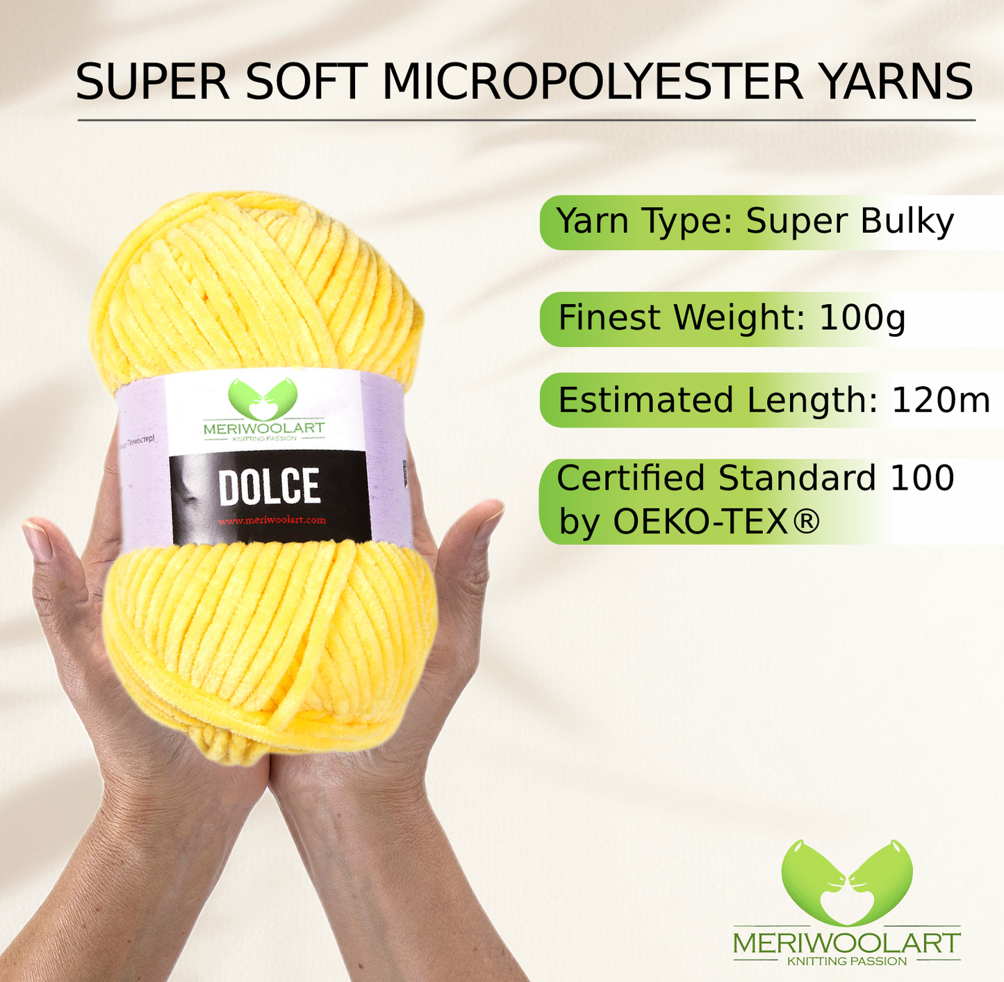Micropolyester jaune Dolce 100 g 120 m