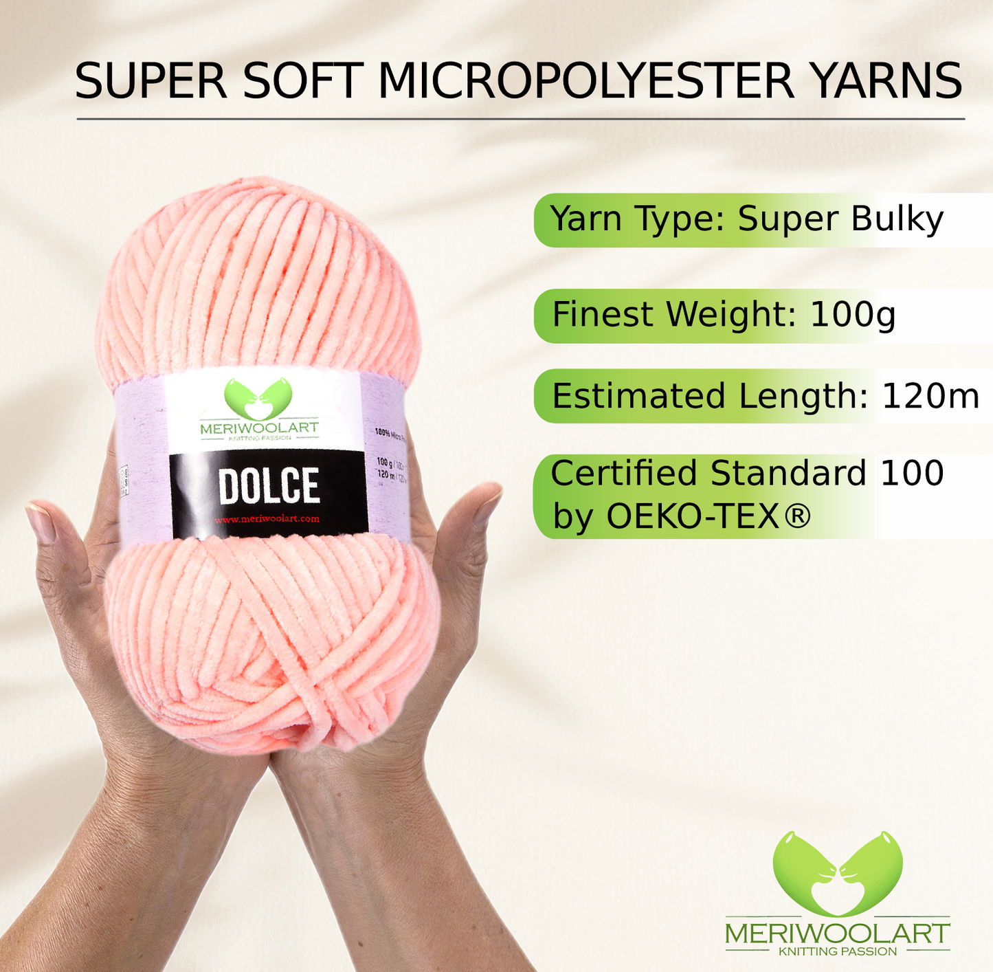 Micro-polyester pêche dolce 100 g 120 m