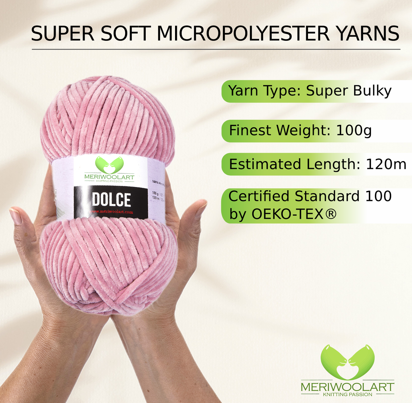 DOLCE POUDRE ROSE MICRO POLYESTER 100G 120M