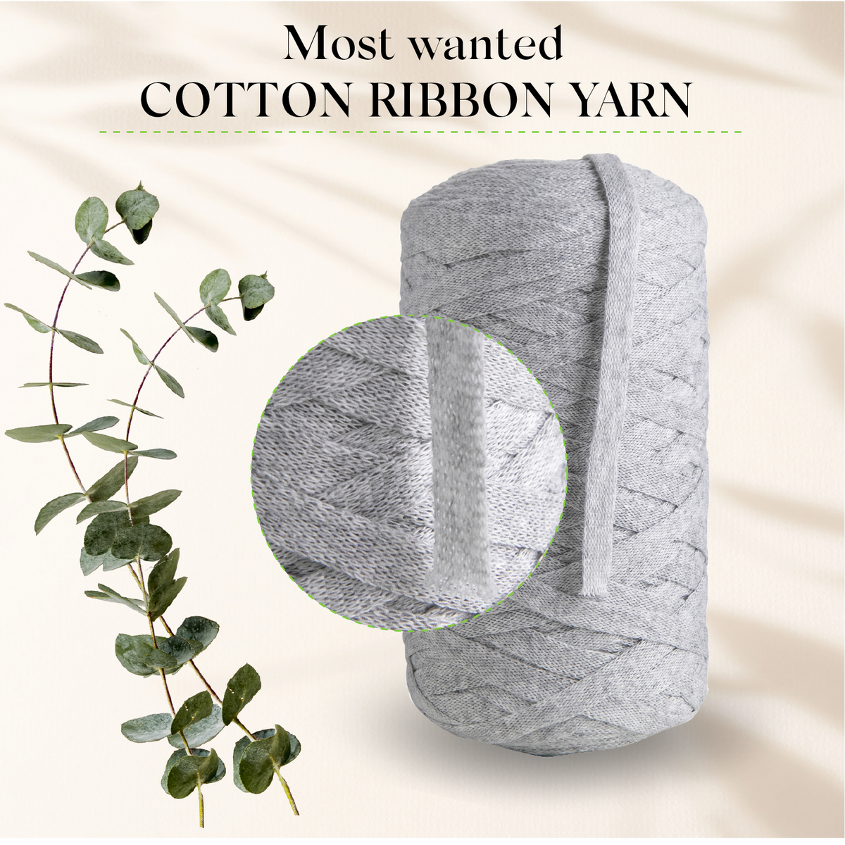 Meriwoolart Cotton Yarn 10mm 150m T-shirt Yarn Cotton Ribbon String  Oeko-tex 100% Recycled Cotton for DIY Crafts 