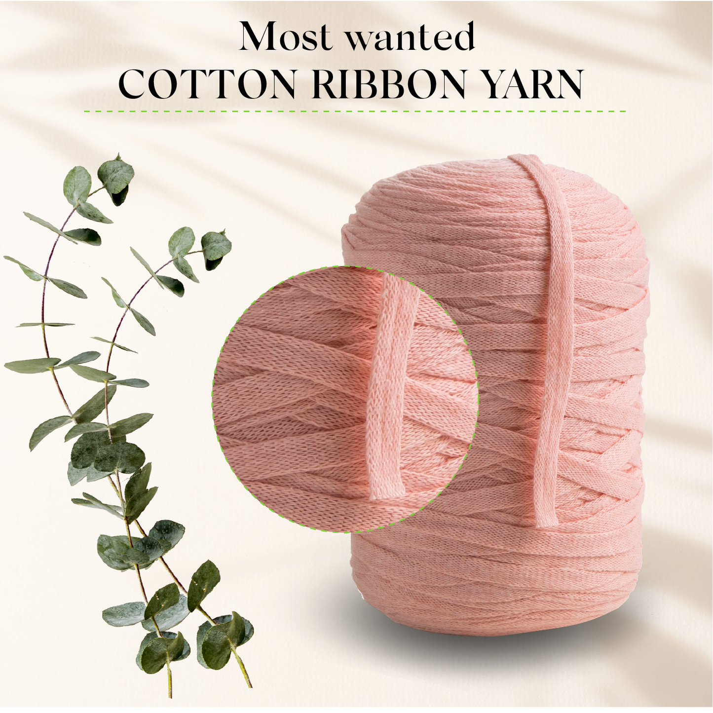 Hellrosa Baumwollband 10 mm 150 m