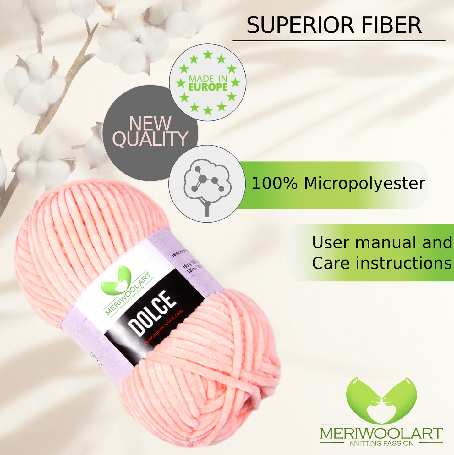 Micro-polyester pêche dolce 100 g 120 m