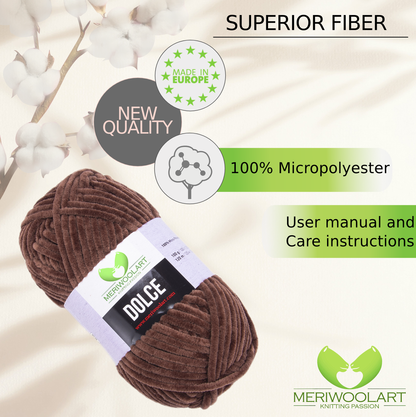 DOLCE BROWN MICRO POLYESTER 100G 120M