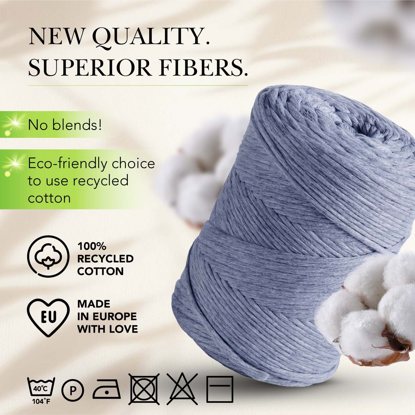 Macramé simple torsadé Jeans 3 mm 200 m
