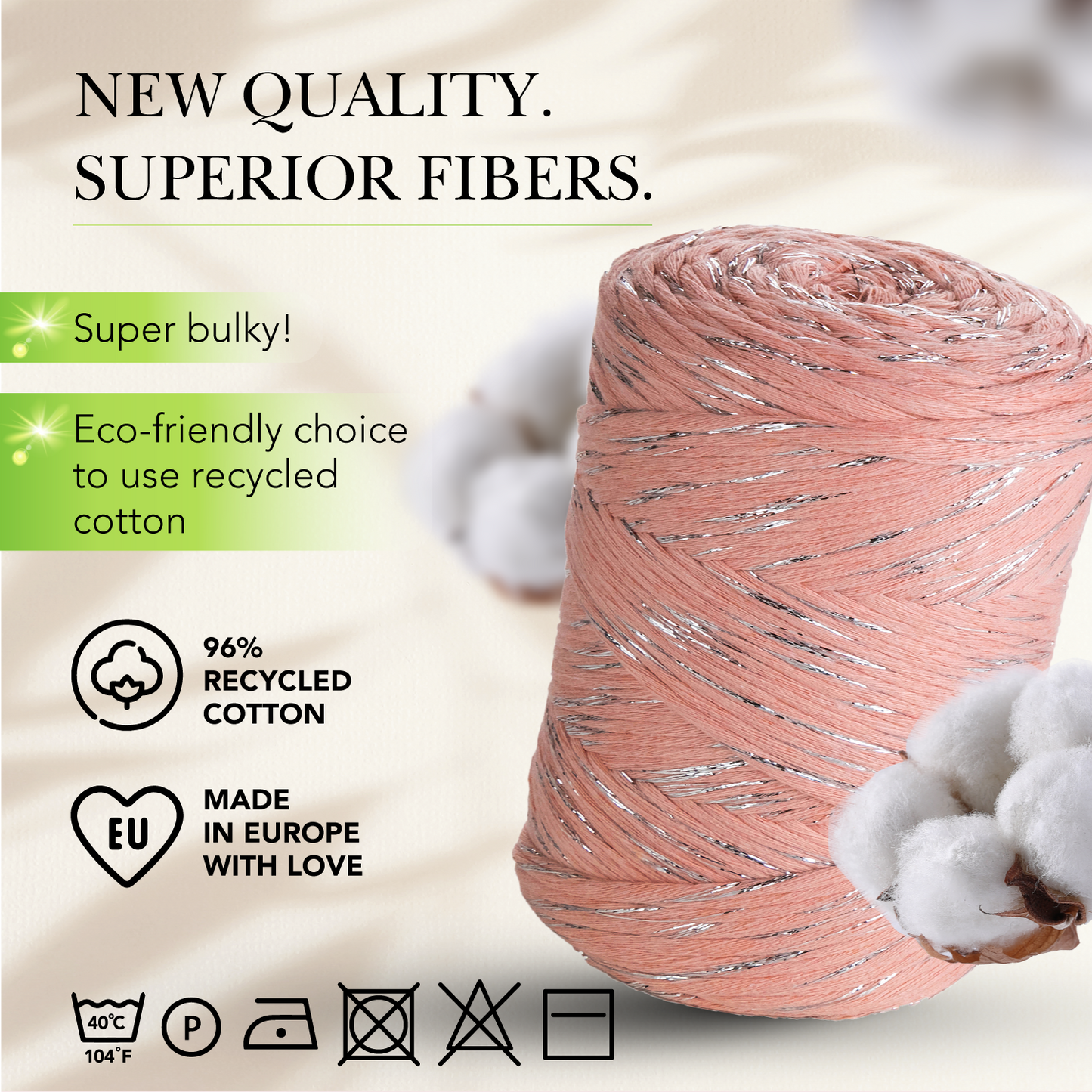 Macramé simple torsadé en lurex rose clair 3 mm 200 m