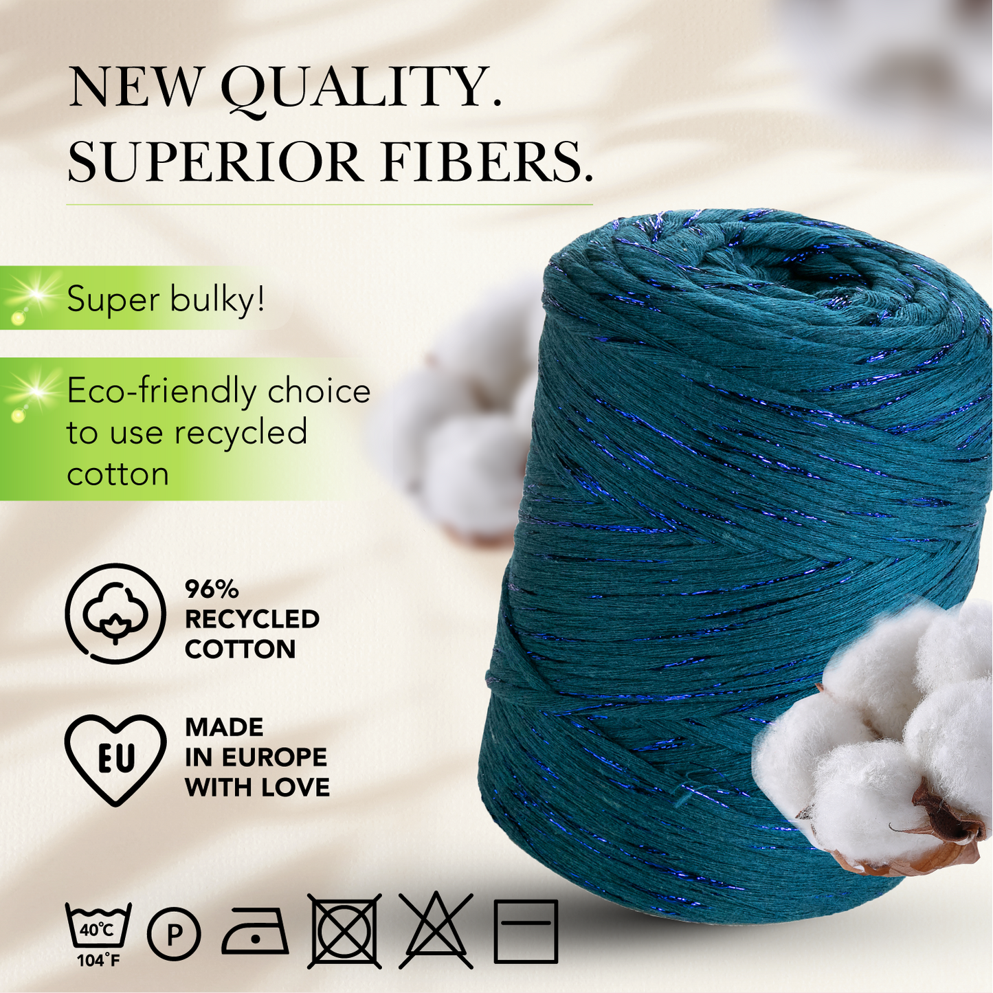 Macramé simple torsadé en lurex marin 3 mm 200 m