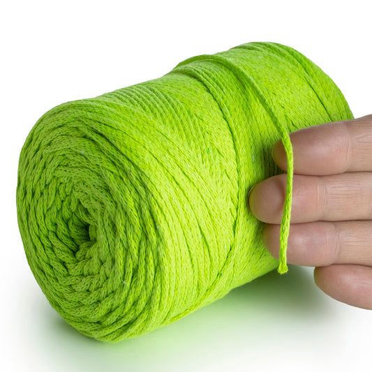 Coton macramé jaune fluo 2 mm 250 m
