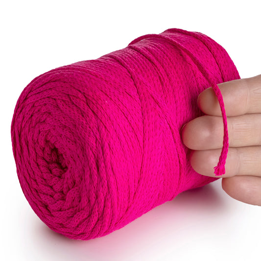 Neonpinke Makramee-Baumwolle 2 mm 250 m