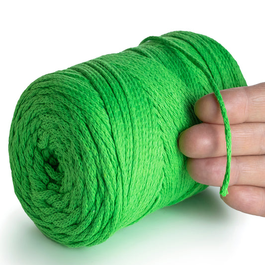 Coton macramé vert fluo 2 mm 250 m