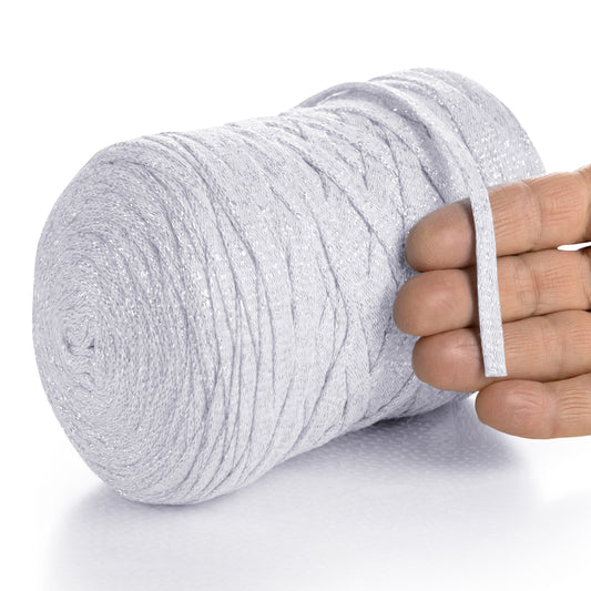 Ruban de coton blanc Lurex 10 mm 125 m