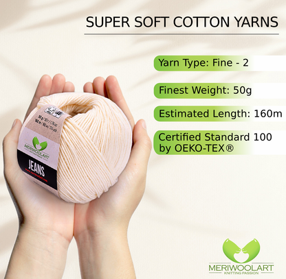 JEANS Natural Cotton YARN 50g 160m