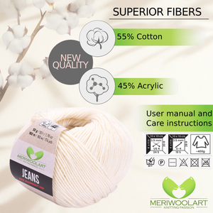 JEANS Natural Cotton YARN 50g 160m