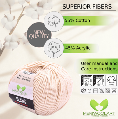 JEANS Light Sand Cotton YARN 50g 160m