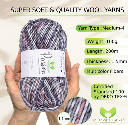 PASSION-1240 MERINO WOOL YARNS 200M