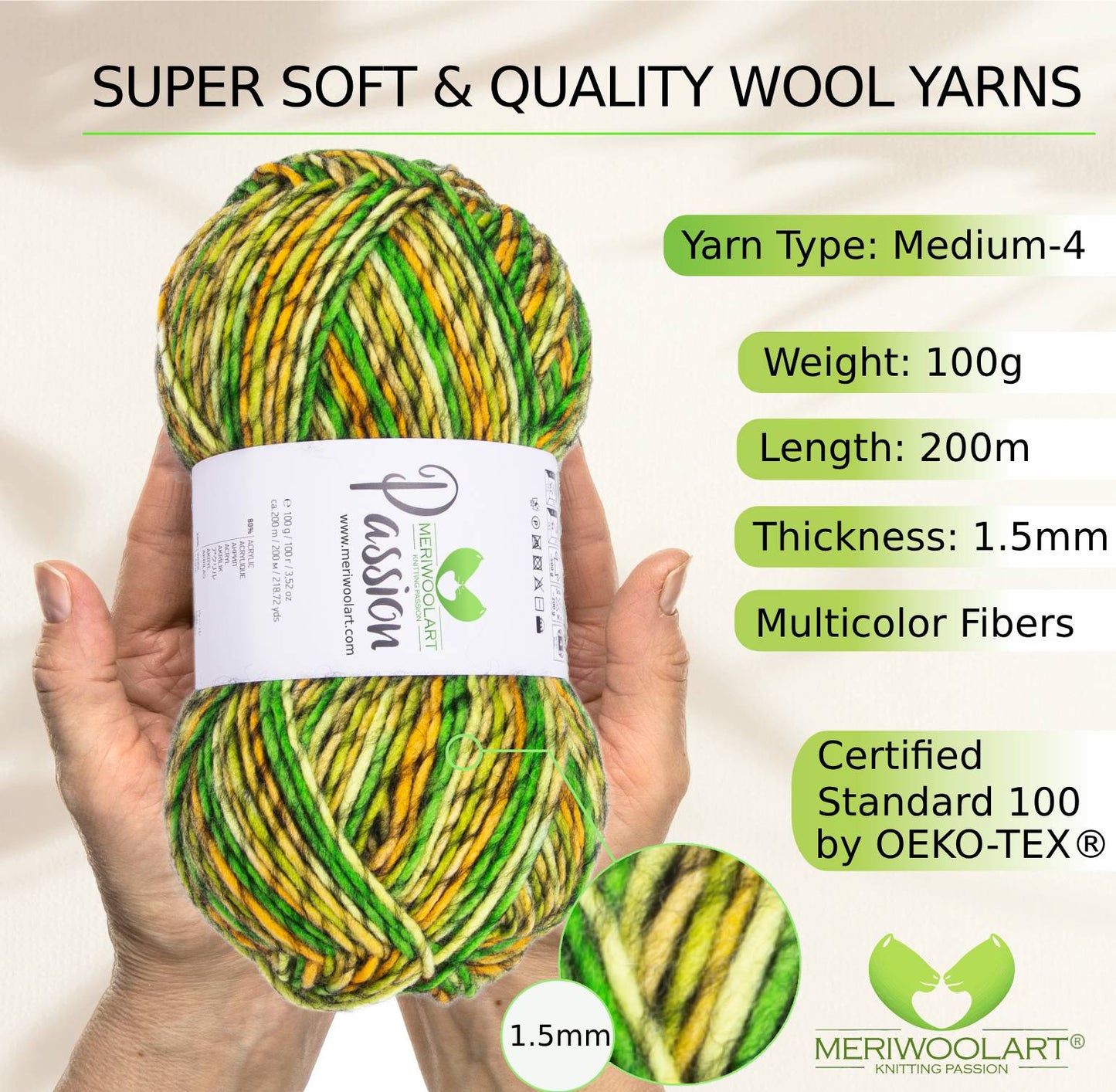 PASSION-1243 MERINO WOOL YARNS 200M