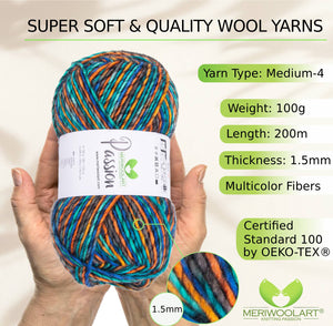 PASSION-1244 MERINO WOOL YARNS 200M