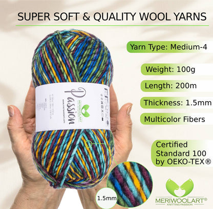 PASSION-1245 MERINO WOOL YARNS 200M