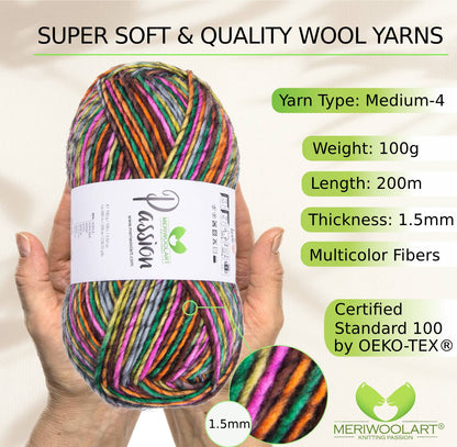 PASSION-1254 MERINO WOOL YARNS 200M