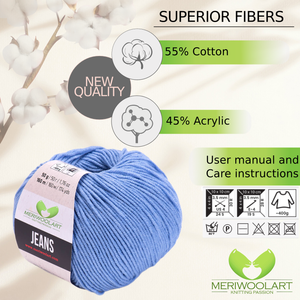 JEANS Light Blue Cotton YARN 50g 160m