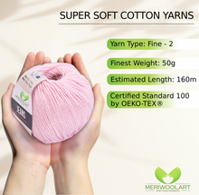 Carica l'immagine nel visualizzatore della galleria, JEANS Light Pink Cotton YARN 50g 160m
