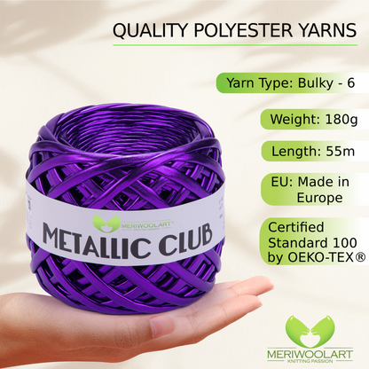 METALLIC Purple T-Shirt Yarn 8mm x 55m