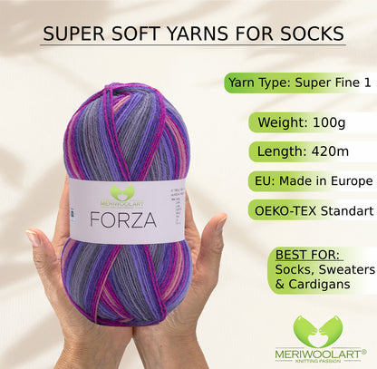 FORZA 2501 WOOL SOCK YARN 100g 420m