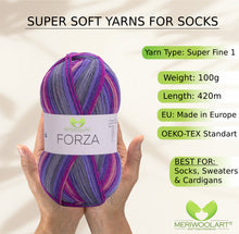 Load image into Gallery viewer, FORZA 2501 WOOL SOCK YARN 100g 420m
