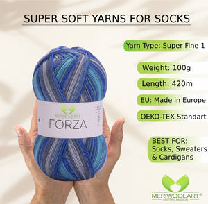 FORZA 2502 WOOL SOCK YARN 100g 420m