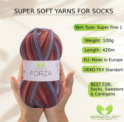 FORZA 2503 WOOL SOCK YARN 100g 420m